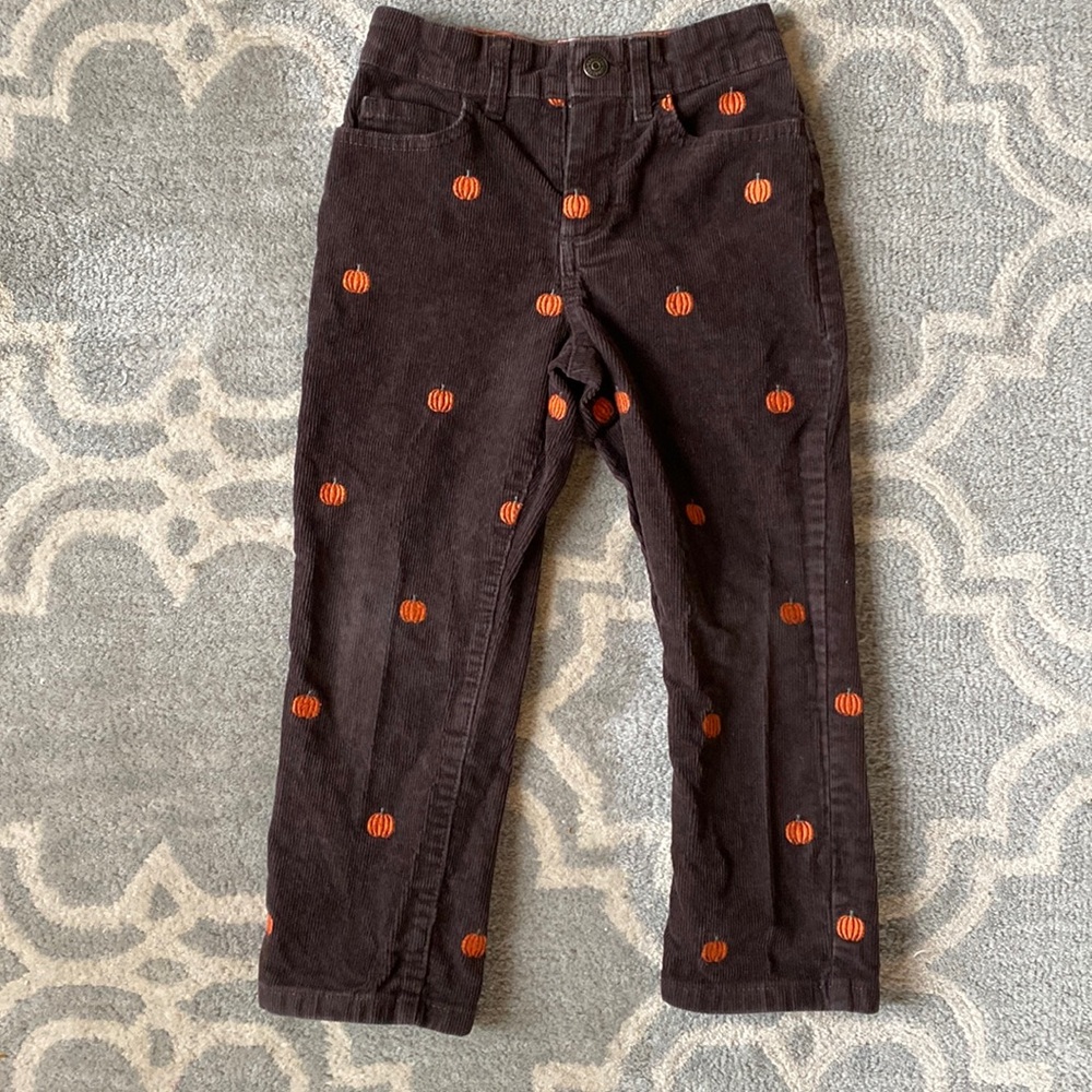 COPY - Pumpkin Embroidered Corduroy Pants
